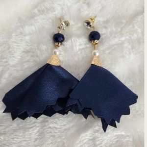 🆕️💙 Navy Blue Satin Earrings